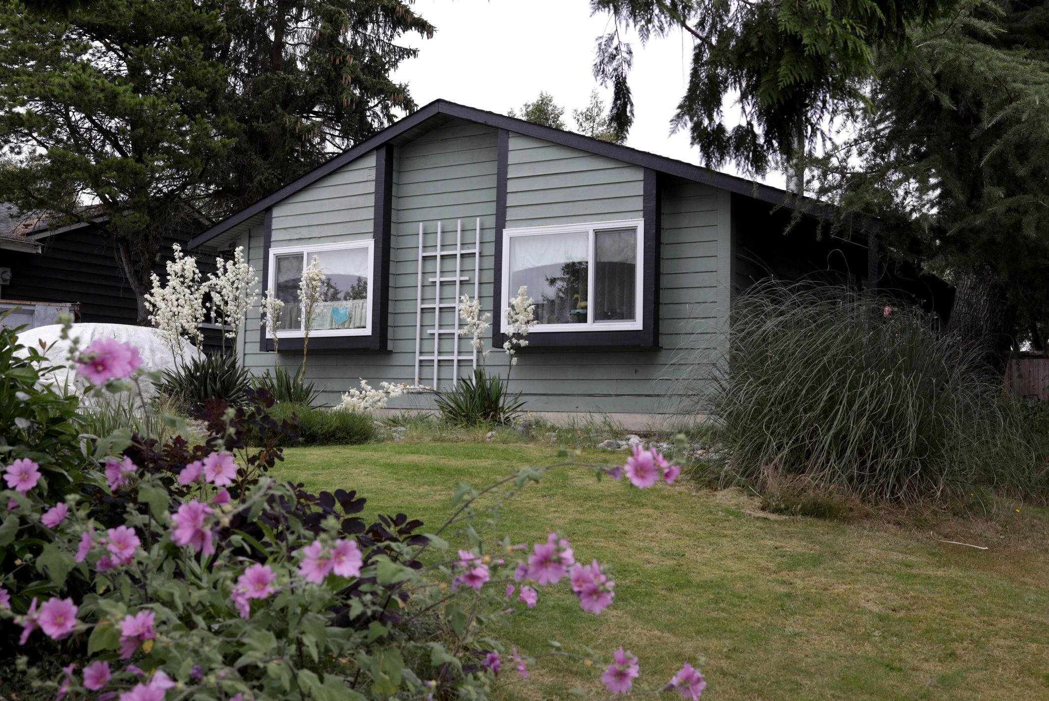 Suburban home exterior with siding and trim