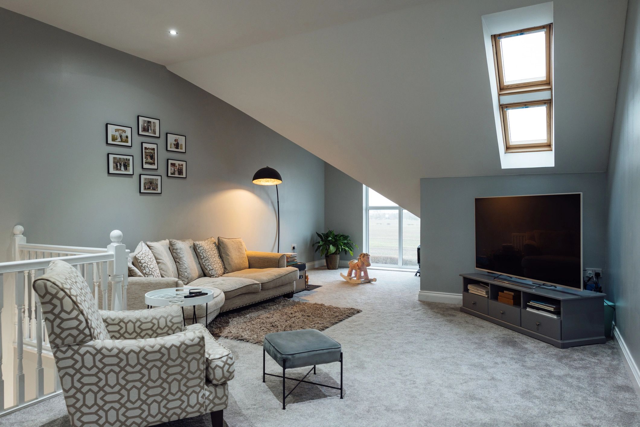 Bright, freshly painted modern living room
