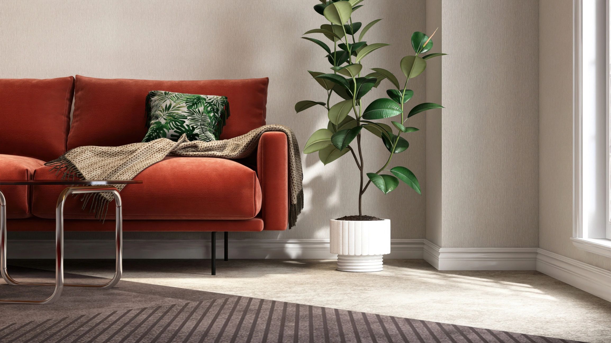 Modern living room interior after painting